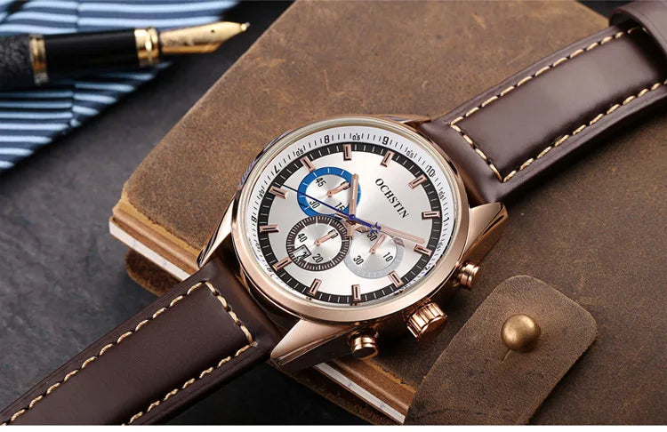 Swiss brand new multi-functional business men's watch waterproof luminous quartz watch live broadcast hot sale**