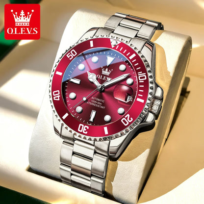 OLEVS 6650 Luxury Business Automatic Men's Watches Waterproof Luminous Stainless Steel Mechanical Wristwatch for Man