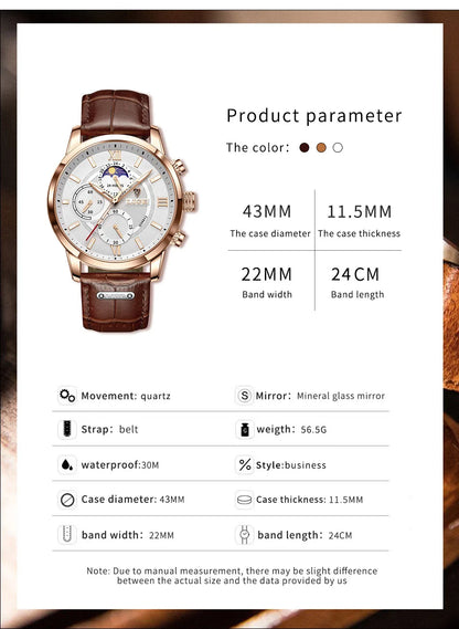 Men's Watches LIGE Top Brand Luxury Men WristWatch For Men Leather Quartz Watch Sports Waterproof Male Clock Relogio Masculino