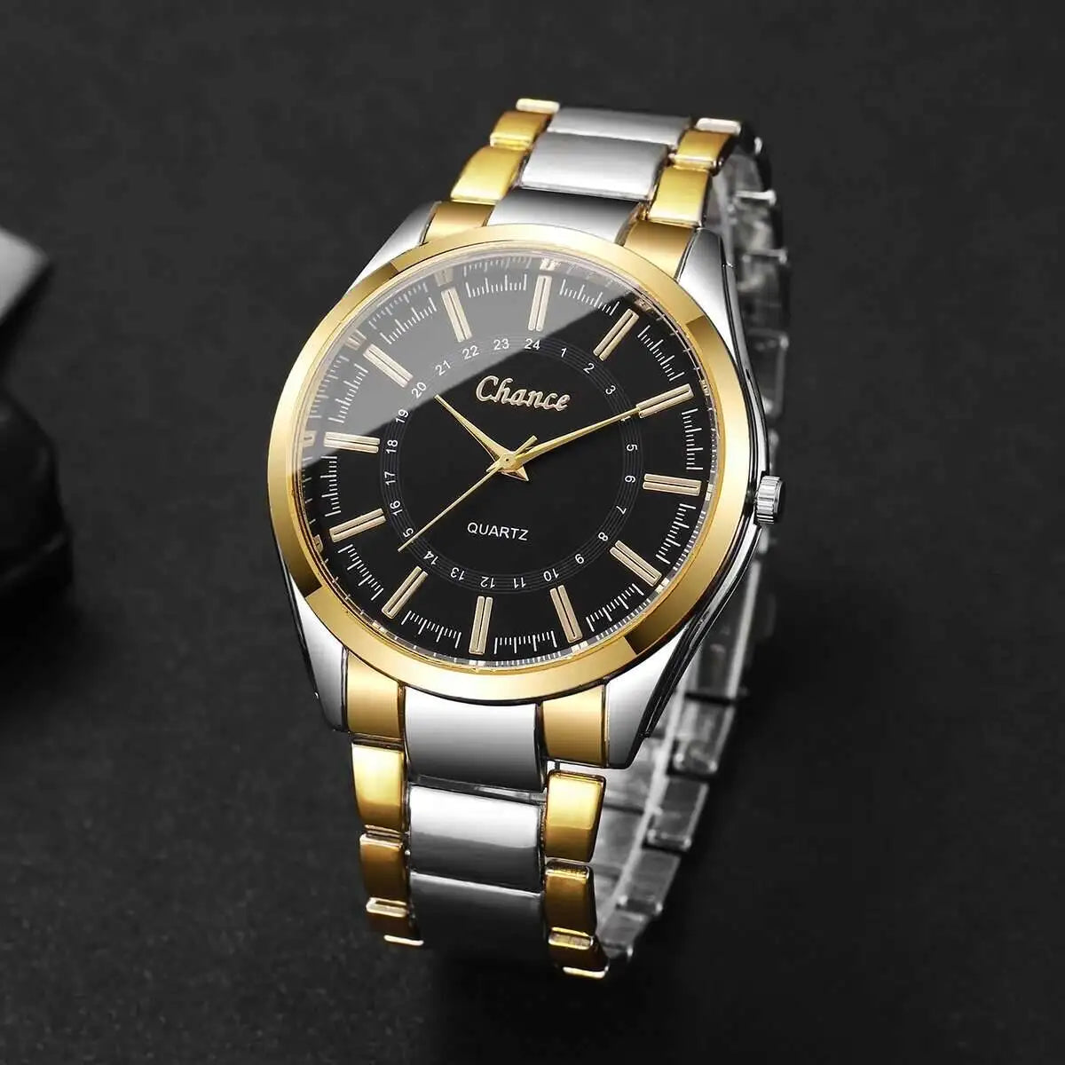 2PCS Fashion Couple Watches Luxury Men Business Watch Women Quartz Wristwatches Clock Gift（Without Box）