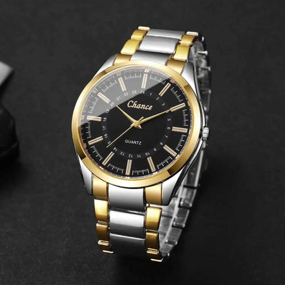 2PCS Fashion Couple Watches Luxury Men Business Watch Women Quartz Wristwatches Clock Gift（Without Box）