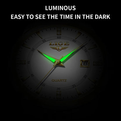 LIGE New Waterproof Watches Women Fashion Women's Bracelet Watch Top Brand Luxury Date Quartz Watch for Women Relogio Feminino