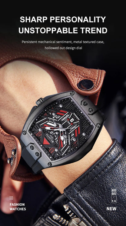 2025 Fashion Luxury Wine Barrel Shaped Watches for Man Quartz Wristwatch for Male Watch Luminous Waterproof Trendy Clock reloj