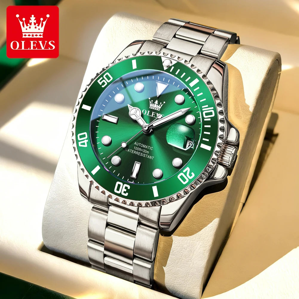 OLEVS 6650 Luxury Business Automatic Men's Watches Waterproof Luminous Stainless Steel Mechanical Wristwatch for Man
