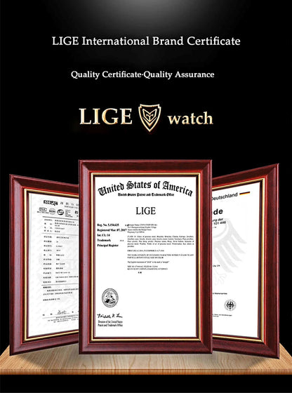 LIGE TOP Women Quartz Watches 2026 Ceramic Elegant Fashion Waterproof Luminous Clock Vintage Watch for Women Reloj De Mujer+BOX