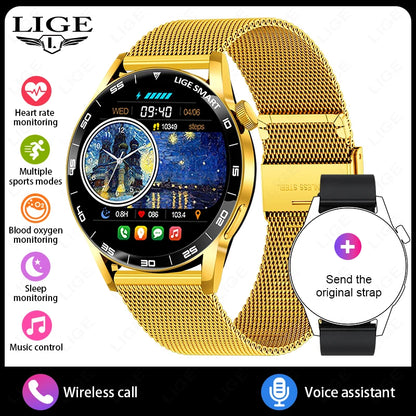 LIGE 2026 New Smartwatch Men For Android iOS Phone 1.38" HD Bluetooth Call Heart Rate Monitor Waterproof Sport Smart Watch Women
