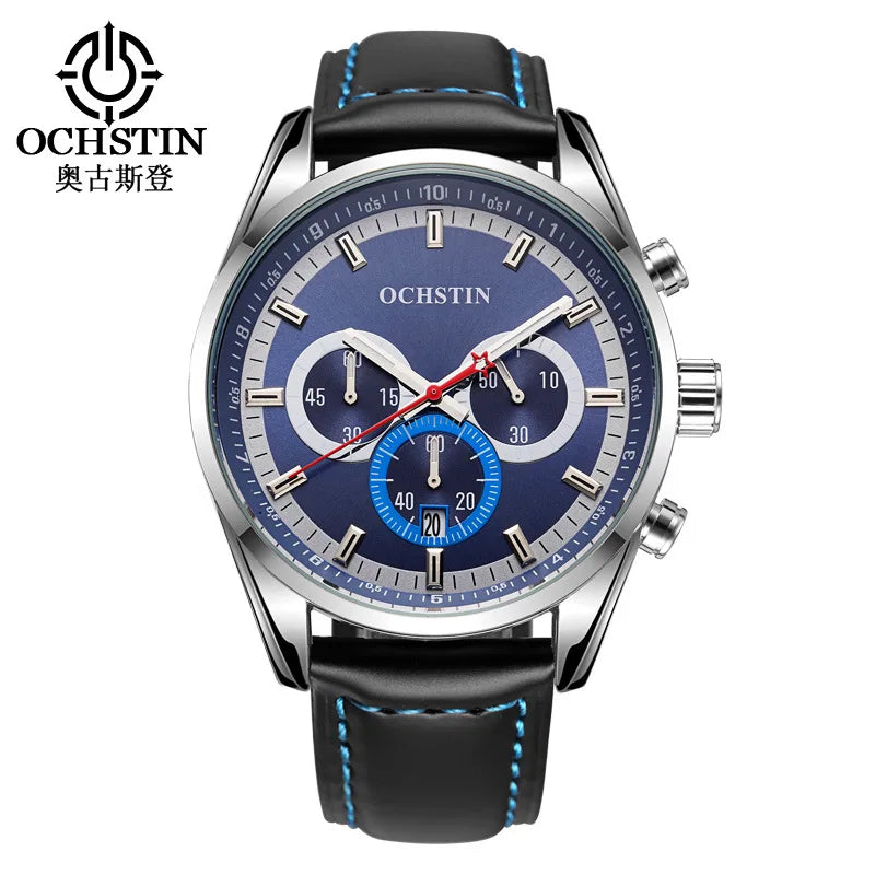 Swiss brand new multi-functional business men's watch waterproof luminous quartz watch live broadcast hot sale**