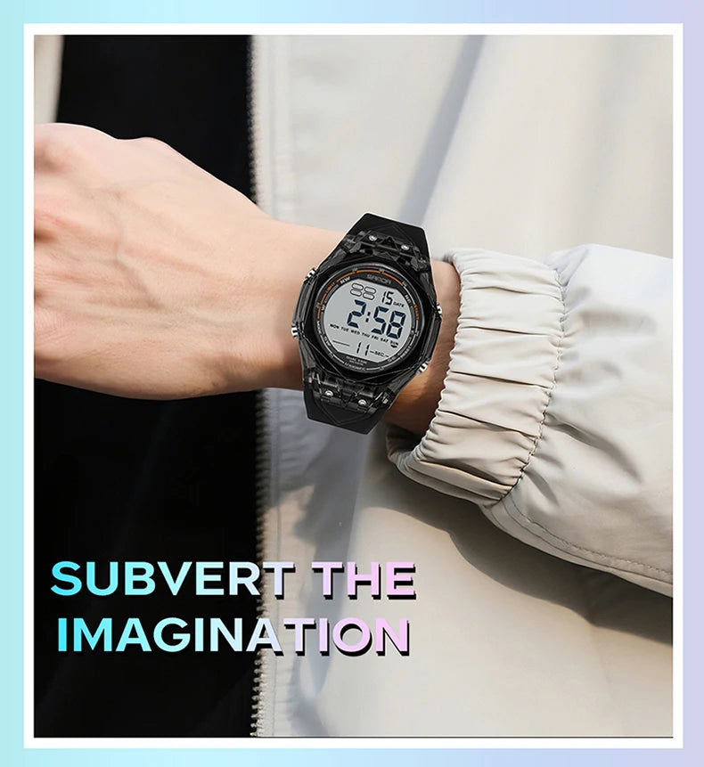 Fashion Women Digital Watches, LED Backlight Design Outdoors Sports Watch Waterproof, Countdown Date Multifunction Wrist watch